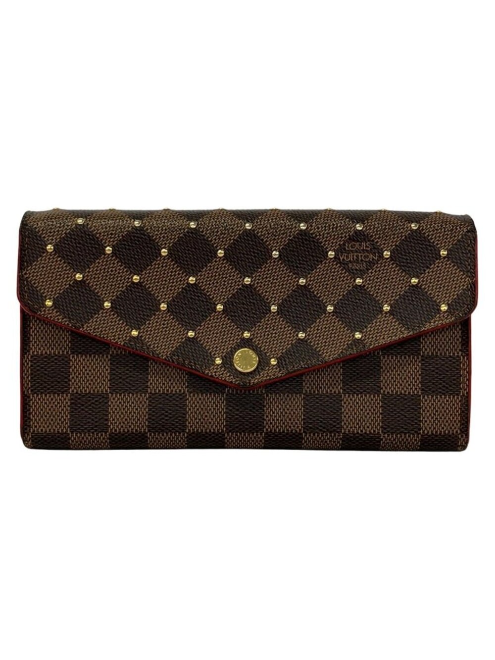Louis Vuitton Wallet Damier Studs Portefeuille Sarah Ebene Rouge Leather